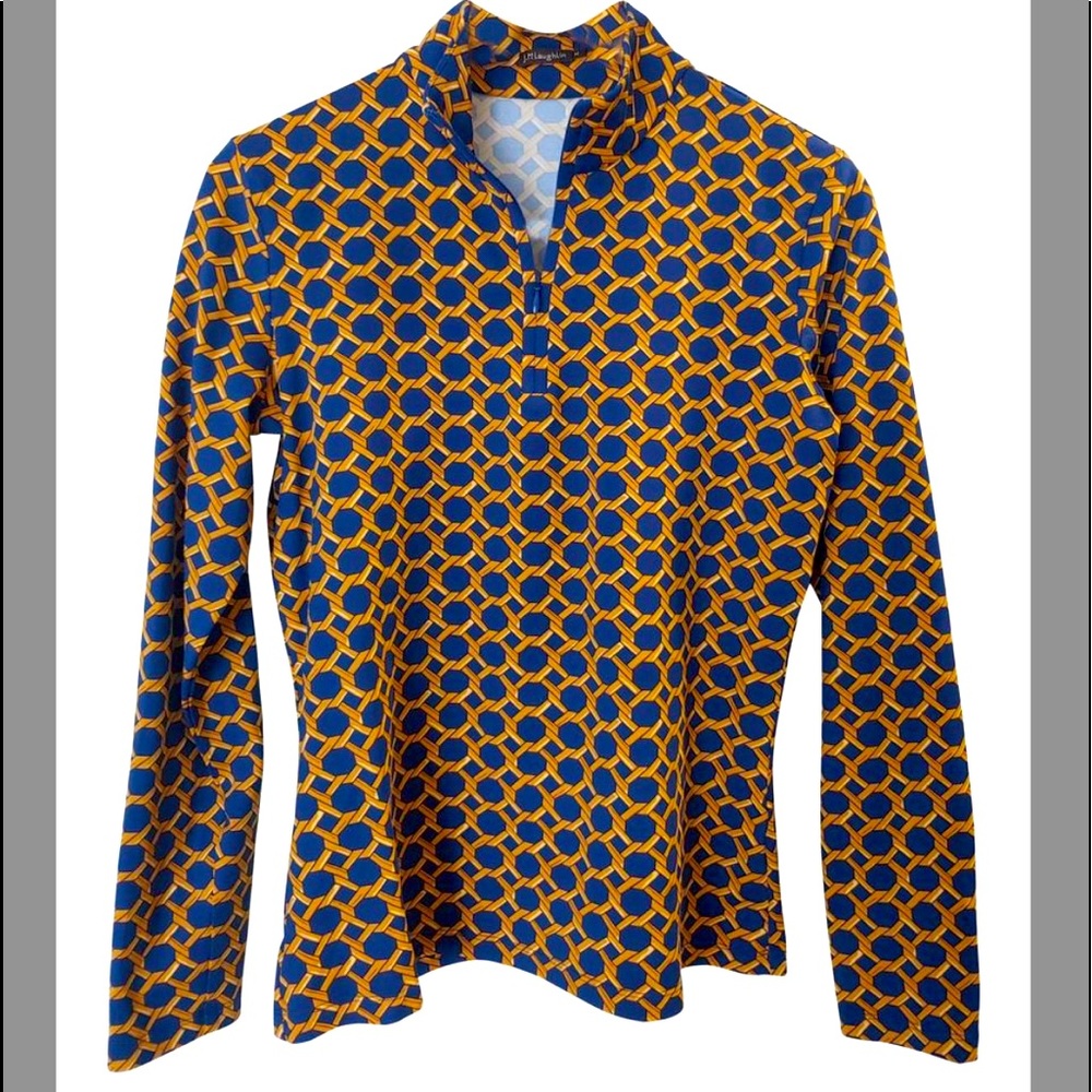J. McLaughlin Bedford half zip navy and gold NEW WITH TAG. NWT
